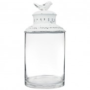Vaasa Canister With Metal Bird Lid