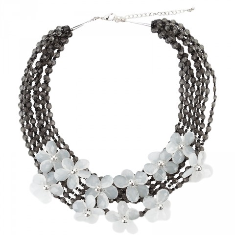 Acrylic Flower Chains Statement Necklace