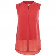 High Discount Jen-Lee Sheer Hem Blouse