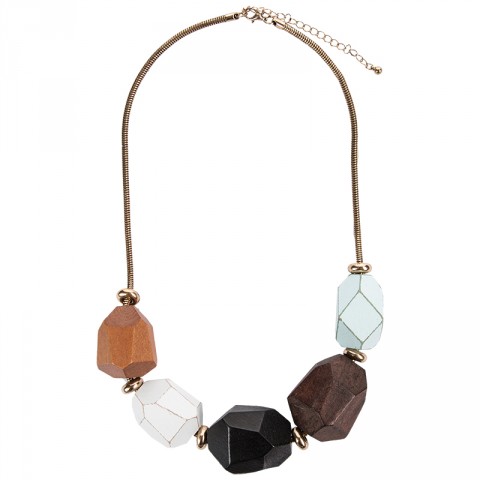 Chunky Wooden Beaded Necklace