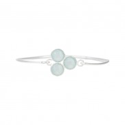 Aqua Chalcedony 3 Stones Bracelet