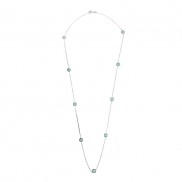 Aqua Chalcedony Scattered Stone Necklace
