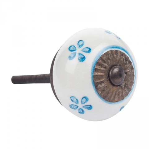 Round Line Medium Flower Doorknob