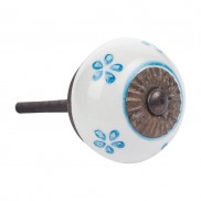 Round Line Medium Flower Doorknob