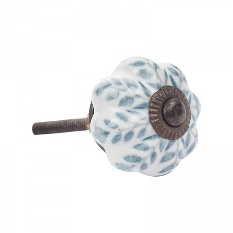 Flower Shaped Medium Painted Leaves Doorknob