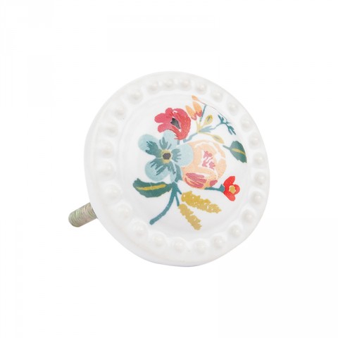 Fine Floral Painted Doorknob