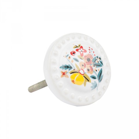 Fine Floral Painted Doorknob