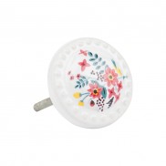 Large Fine Floral Painted Doorknob