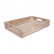 Medium Tray with Floral Carving