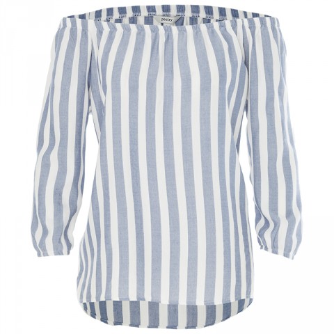 High Discount Masey Stripe Off-Shoulder Top