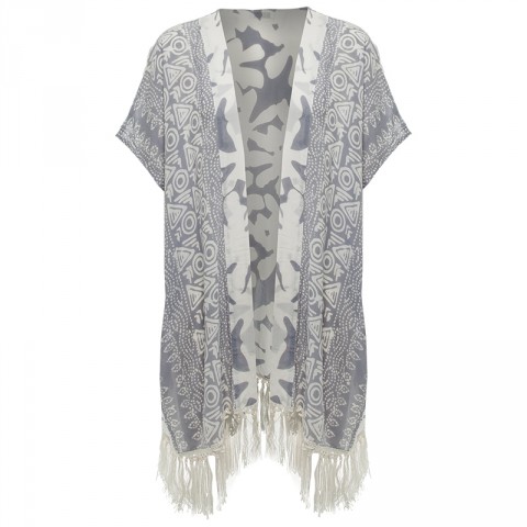 Althea Printed Tassel Kimono