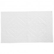 Detailed Jacquard Bathmat White