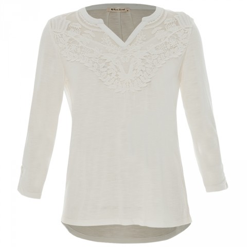 Rare Earth Chantal Lace Henley Top