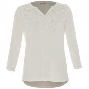 Rare Earth Chantal Lace Henley Top