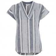 High Discount Autumn Stripe Linen Top