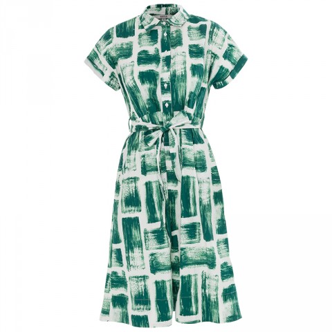 High Discount Andrea Printed Shirt Dress