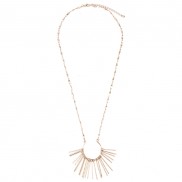 Metal Fringed Pendant Necklace