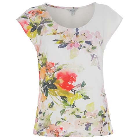 Poetry Adalynn Printed Mix Media Top