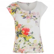High Discount Adalynn Printed Mix Media Top