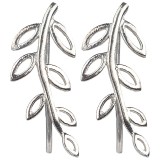 Silver Leaf Crawler Earrings