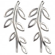 Silver Leaf Crawler Earrings