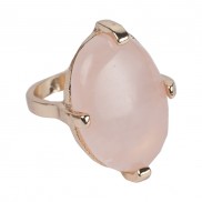 Oversized Oval Rose Quartz Cocktail Ring