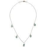 Silver Aqua Chalcedony Multi Teardrop Necklace