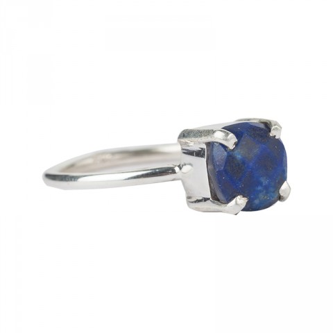 Silver Lapis Square Princess Cut Ring