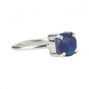 Silver Lapis Square Princess Cut Ring