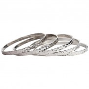 5pc Beaten Bangle Set