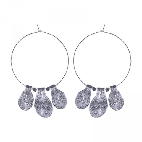 3 Leaf Hoop Earrings