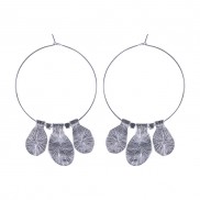 3 Leaf Hoop Earrings