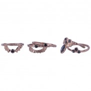 Tribal Glass Stone Detail Stacking Rings