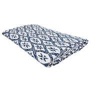 Navy Print Stitched Throw