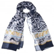 Stephany Zigzag Aztec Print Scarf