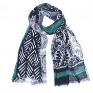 Kiki Paisley With Leaf Border Scarf