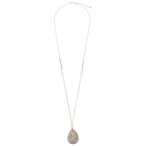 Freshwater Pearl Disc Pendant Necklace