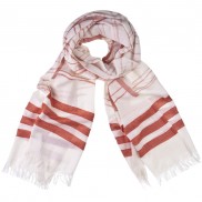 Sukha Woven Stripe Frayed Edge Scarf