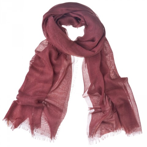 Karminda Plain Overdyed Fringed Hem Scarf