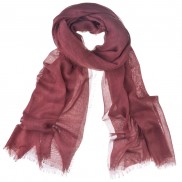 Karminda Plain Overdyed Fringed Hem Scarf